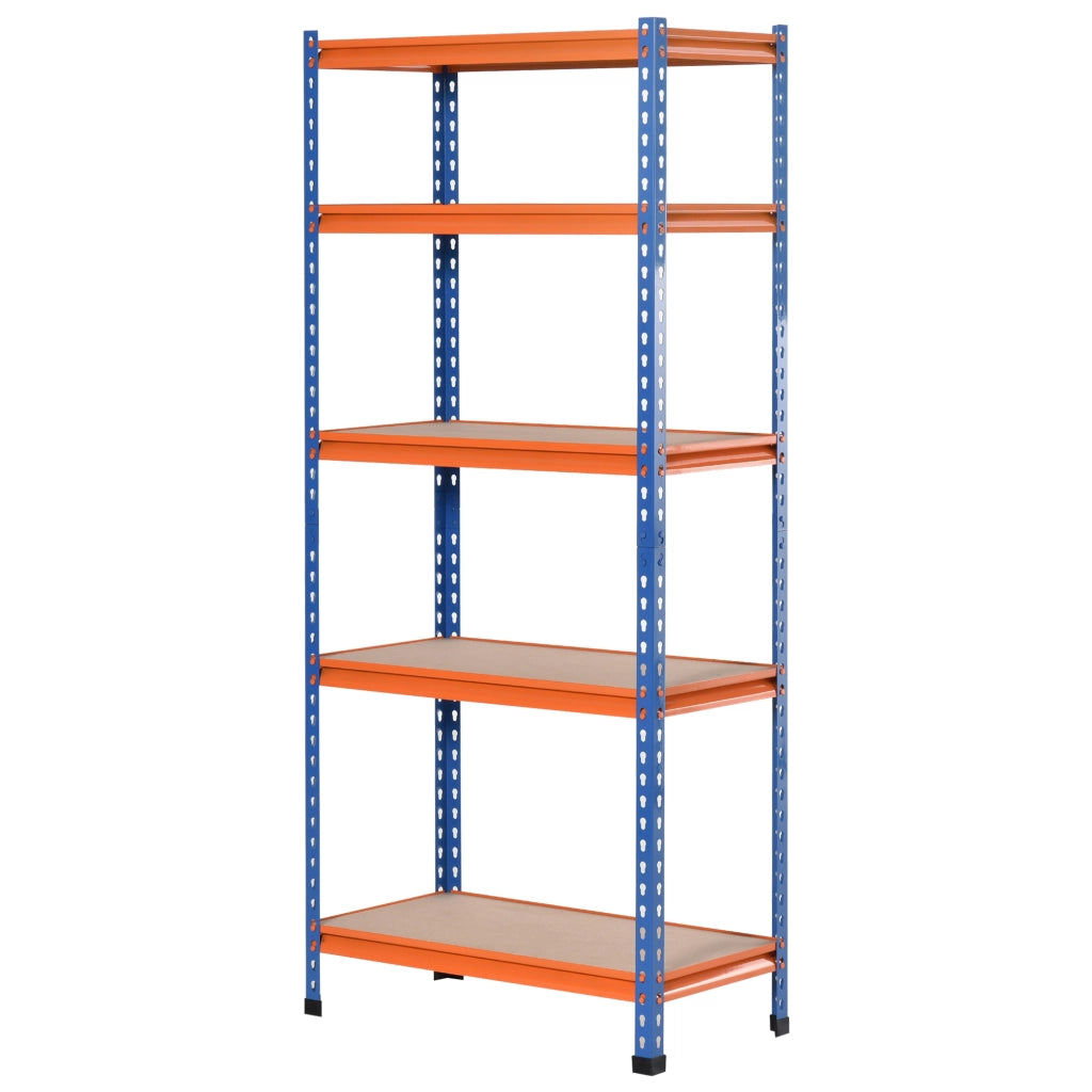 Scaffale Garage 5 Livelli ¨C Xylo ¨C Metallo Blu Arancione 80x40x182cm 1500kg