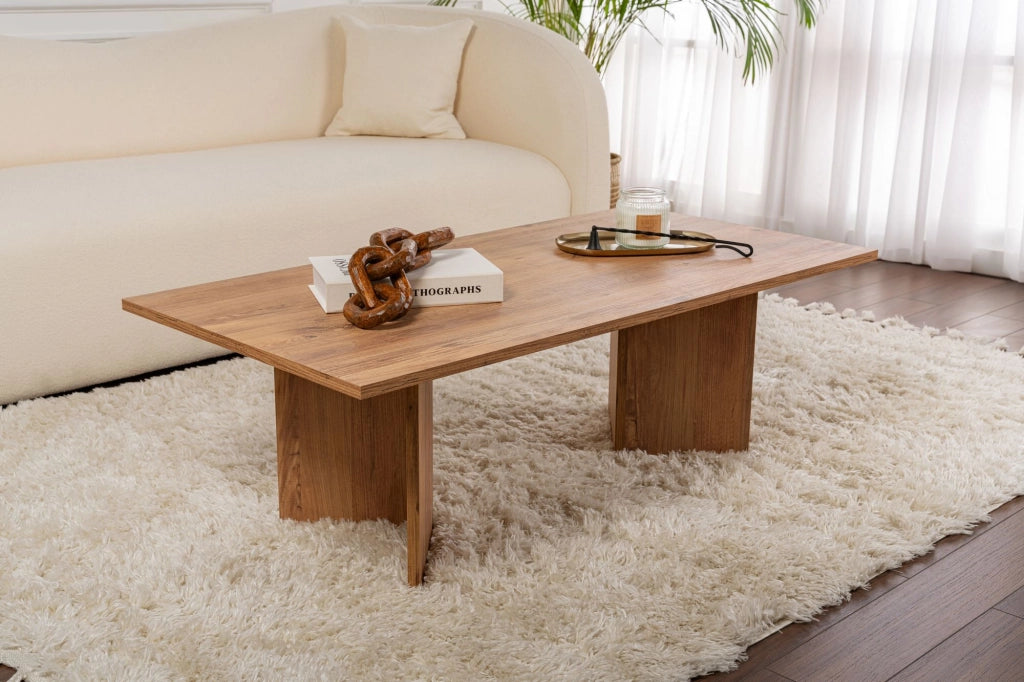 Tavolino da caffè in legno "Sabin" - 60 x 119 x 40 cm - Pino atlantico