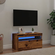 Mobile Porta TV con LED Legno Antico 75x35x40 cm Multistrato 856315