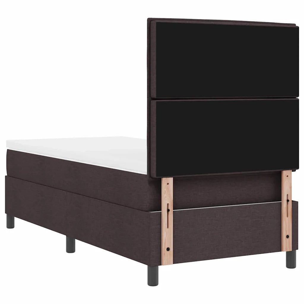 Letto a molle con materasso Marrone scuro 90 x 200 cm Tessuto 3342763