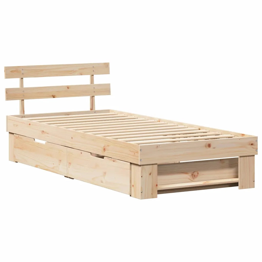 Letto singolo | Letto per adulti | Struttura del letto Naturale 100 x 200 cm Pino massello