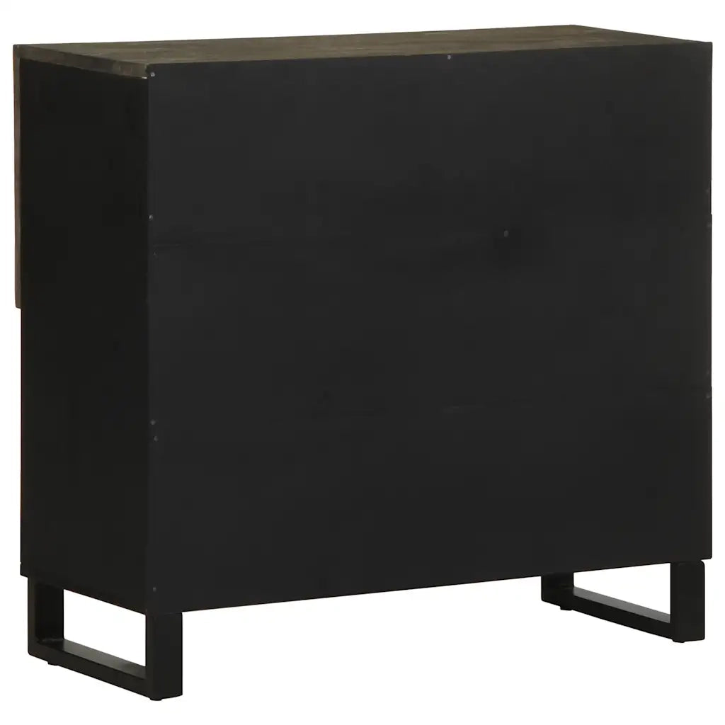 Credenza Nera 80x33x75 cm in Legno Massello di Mango 4017711