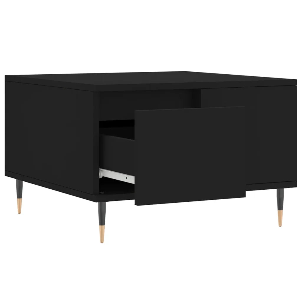 Tavolino da Salotto-Tavolino da soggiorno-Tavolo Nero 55x55x36,5 cm in Legno Multistrato 218223
