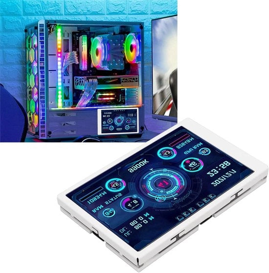 Monitor di temperatura per PC 35 pollici IPS con schermo mini USB, monitoraggio dati CPU, risoluzione 320 x 480, protezione per gli occhi, monitoraggio temperatura per computer.
