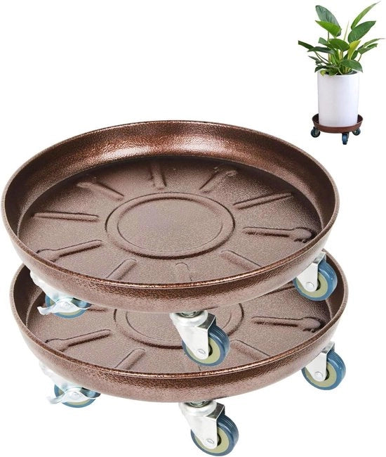Pacchetto di 2 Pallette per Piante 30/36/40/51 cm Caddy per Piante Stante per Vaso di Fiori Mover Palletta per Piante con Ruote Universali
