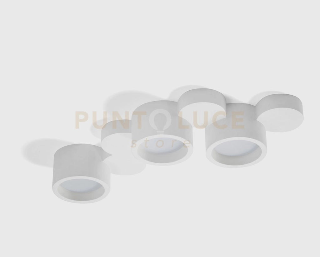 CHIO lampada da soffitto 3 Luci  attacco GX53 In Linea in gesso bianco 45cm