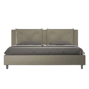 BS COM Letto matrimoniale king size senza rete imbottito 200x200 similpelle cappuccino