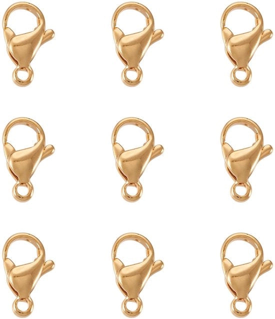 Chiavi a crocetta in acciaio inox 304, 18K oro, 100 pezzi, 11x7x3,5mm, manuale, leggero, a molla, finitura a mano