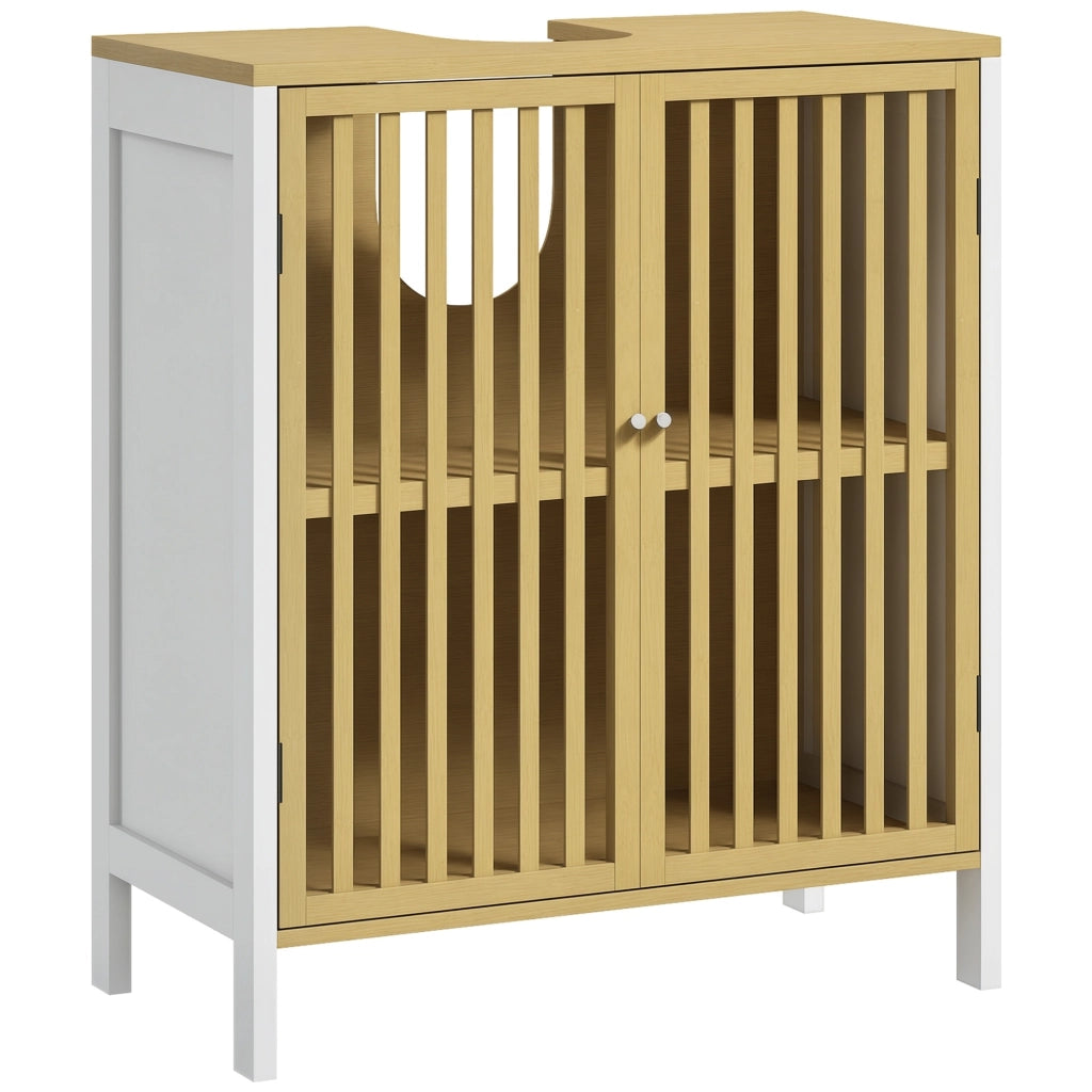 Mobile sottolavabo con ante e ripiano regolabile ¨C Xylo ¨C Bamb¨´ e MDF 60x30x70 cm