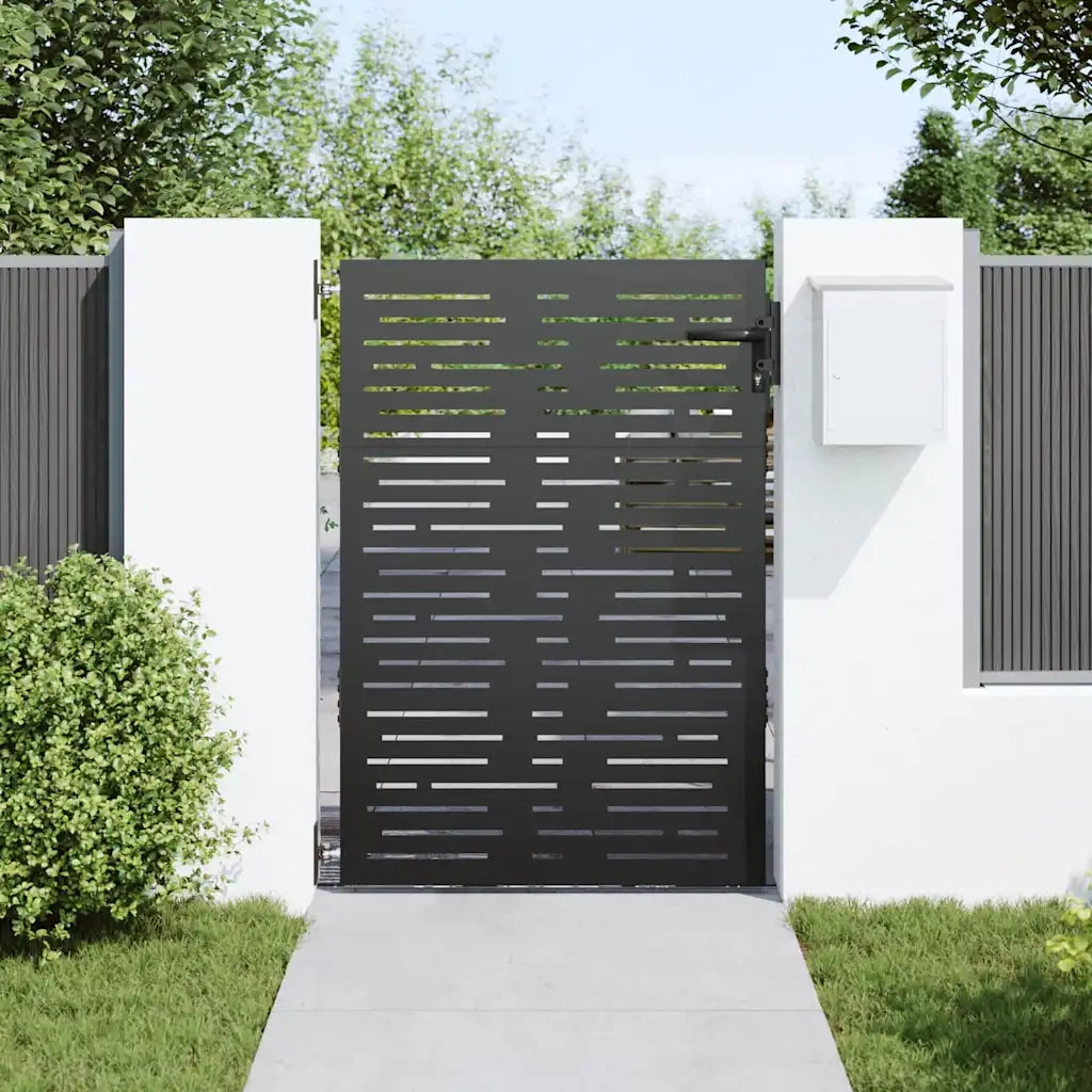 Cancello da giardino con blocco Nero 85 x 125 cm 42015875