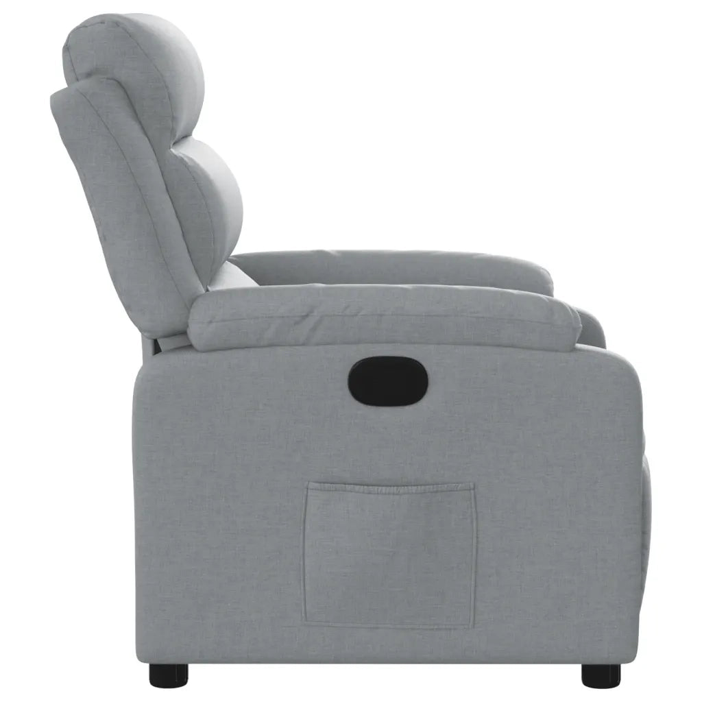 Poltrona | Sedia Relax Reclinabile in Tessuto Grigio Chiaro