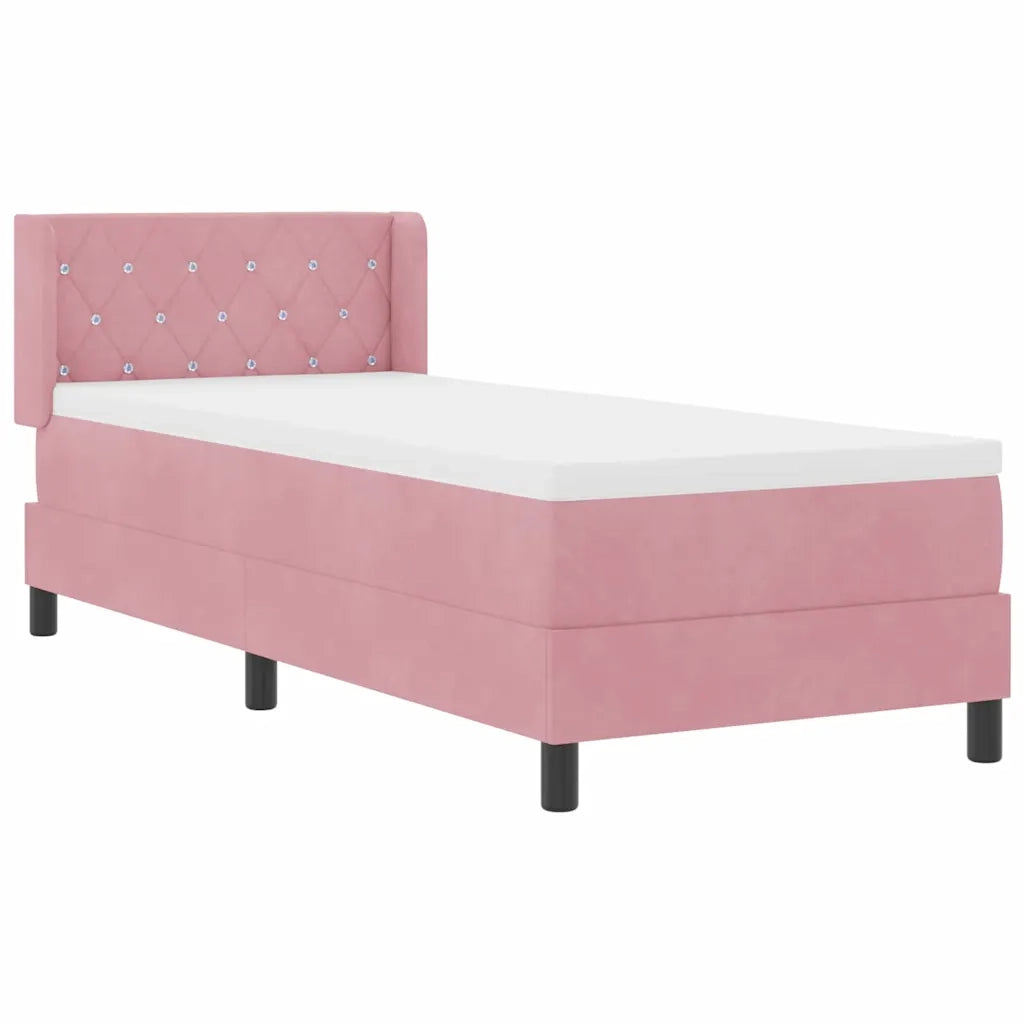 Letto a molle con materasso Rosa 200 x 80 cm Poliestere