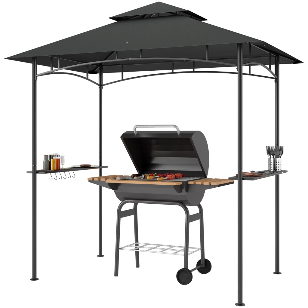 Pergola da Giardino con LED ¨C zephmum ¨C Grigio 240x150x258 cm