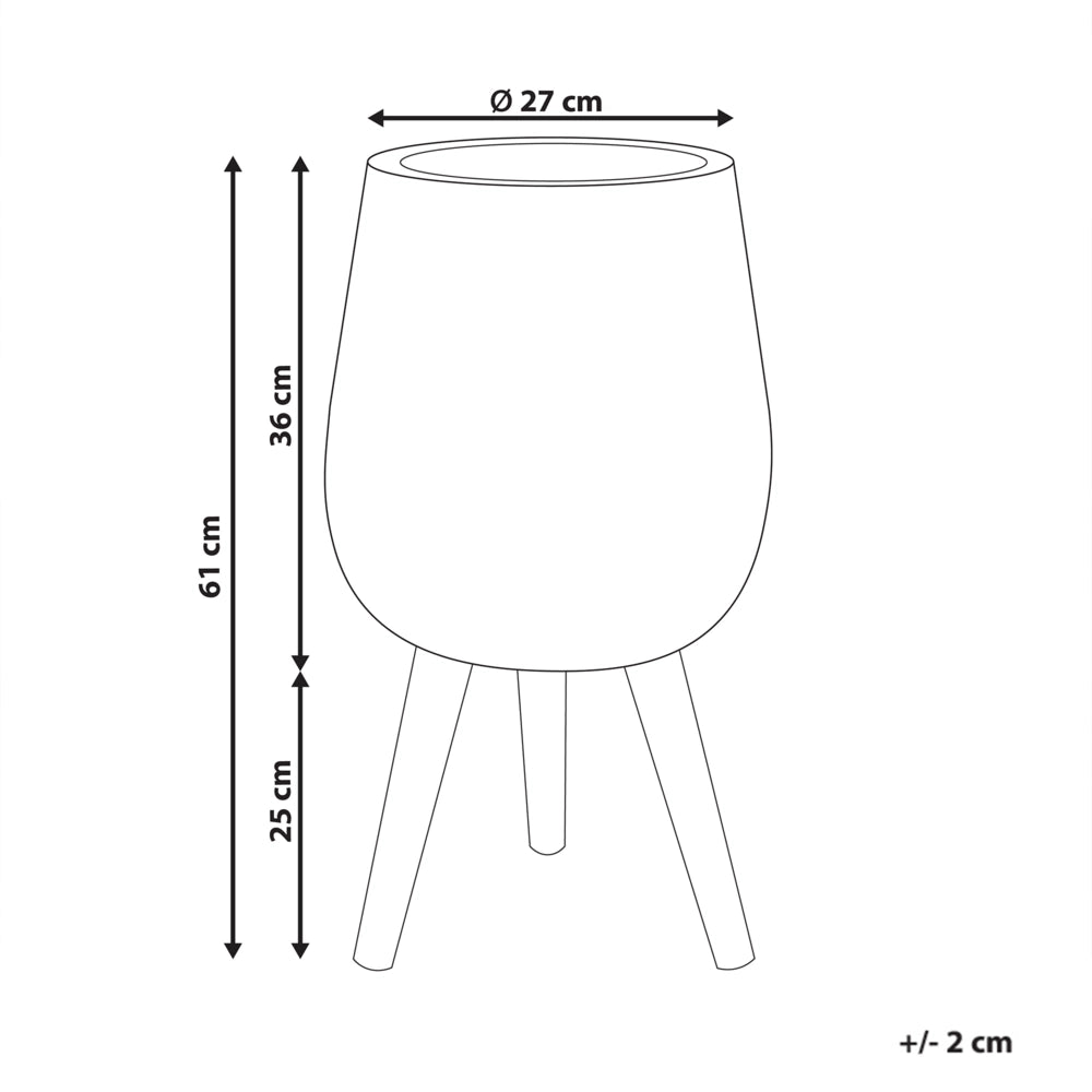 Vaso per piante Marrone chiaro Magnesio Base rotonda in legno massiccio Vaso per piante alte