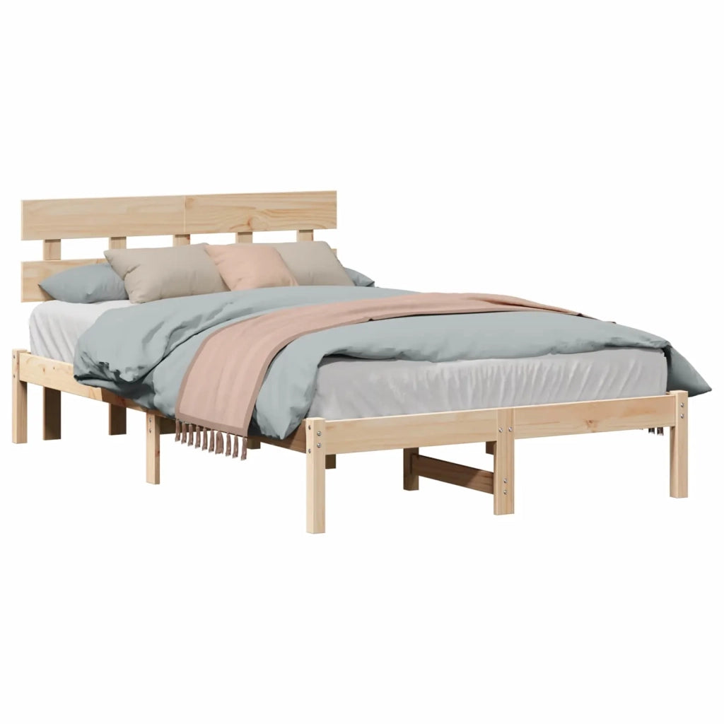 Struttura del letto Marrone 135 x 190 cm Legno massello di pino