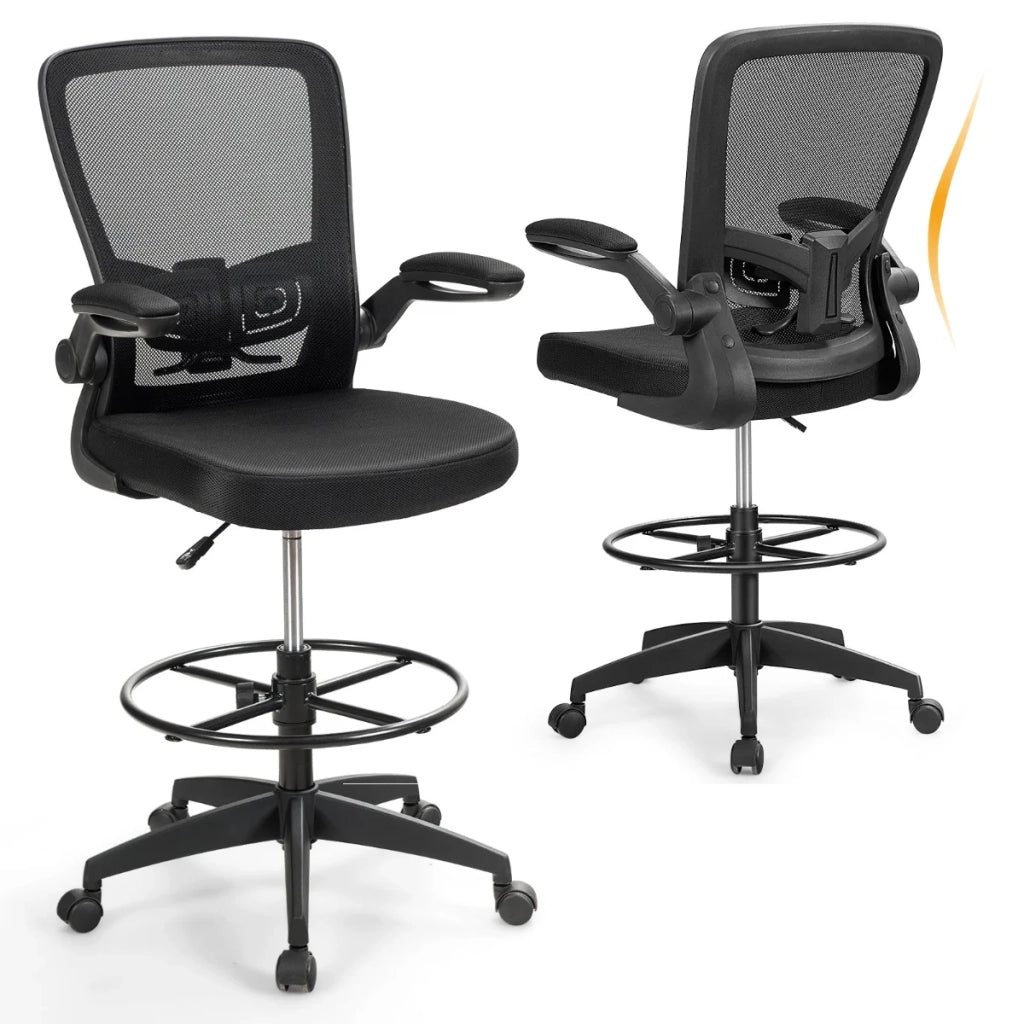 Sedia da ufficio ergonomica 68 x 68 x 109-129 cm altezza regolabile comfort ottimale stile moderno tessuto a rete nero 20_0014978