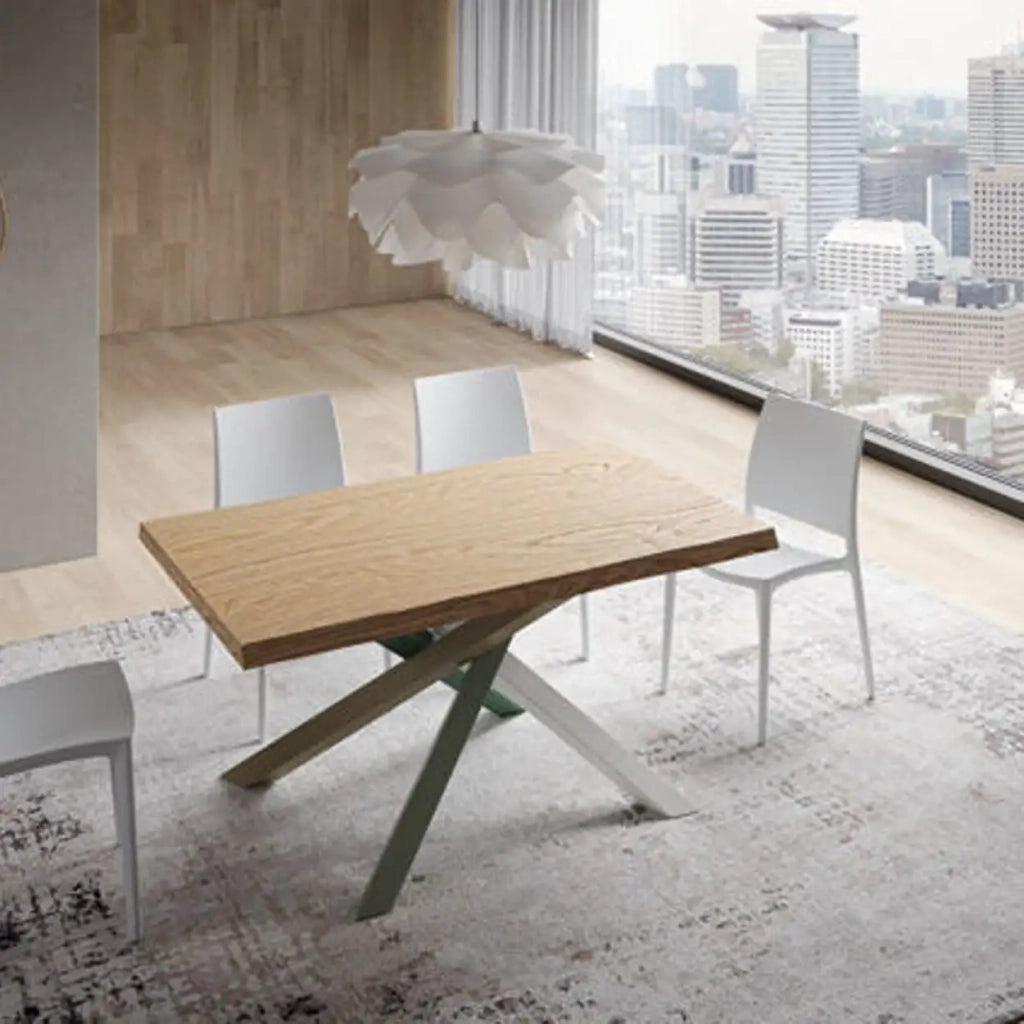 Tavolo fisso 160x90 cm Versalux rovere scortecciato gambe multicolore 4/A