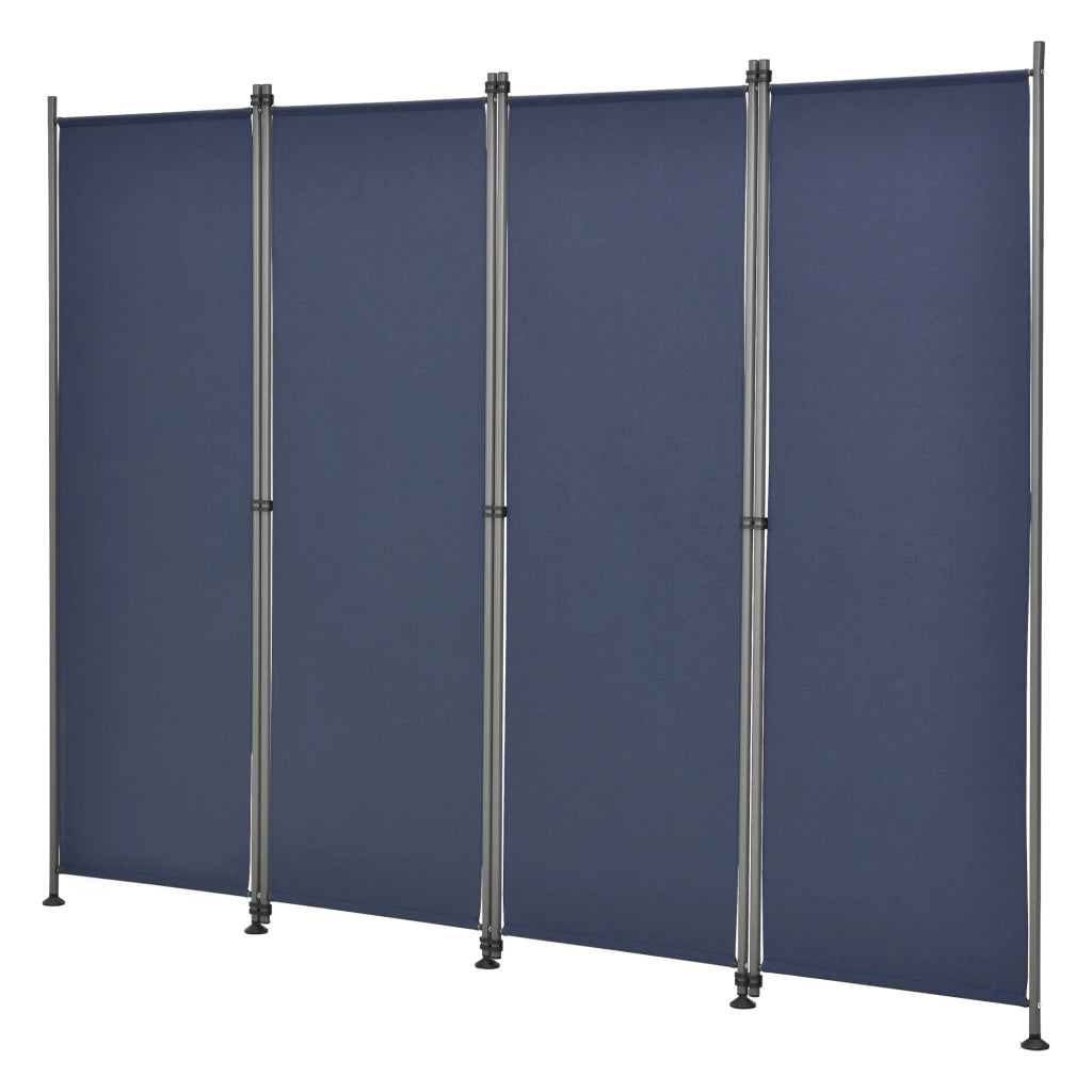 Schermo divisorio in poliestere a 4 pannelli 215 x 170 cm blu scuro 03_0006551