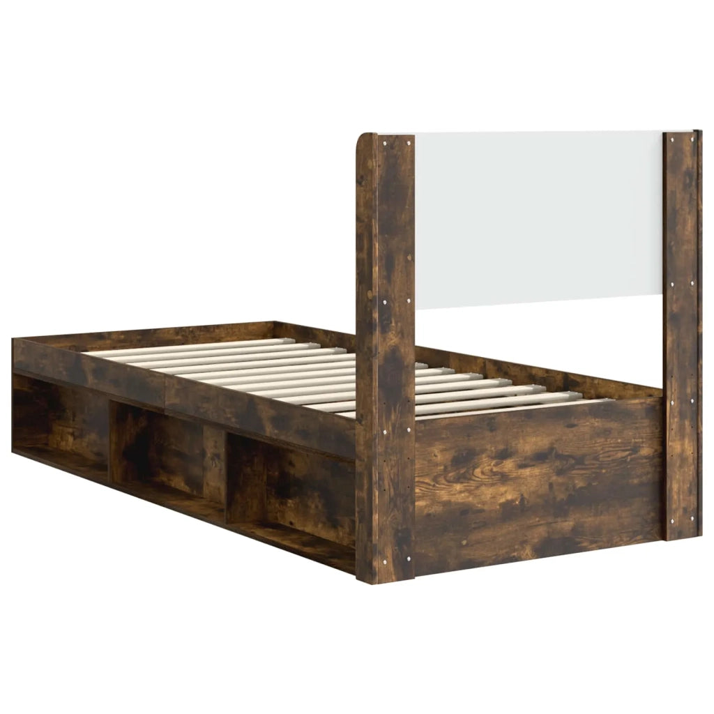 Struttura del letto con stoccaggio e testata Rovere Fumo 3414255