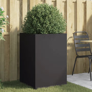 Fioriera-Vaso da Esterno-Contenitore per Piante Nera 52x48x75 cm in Acciaio 833300