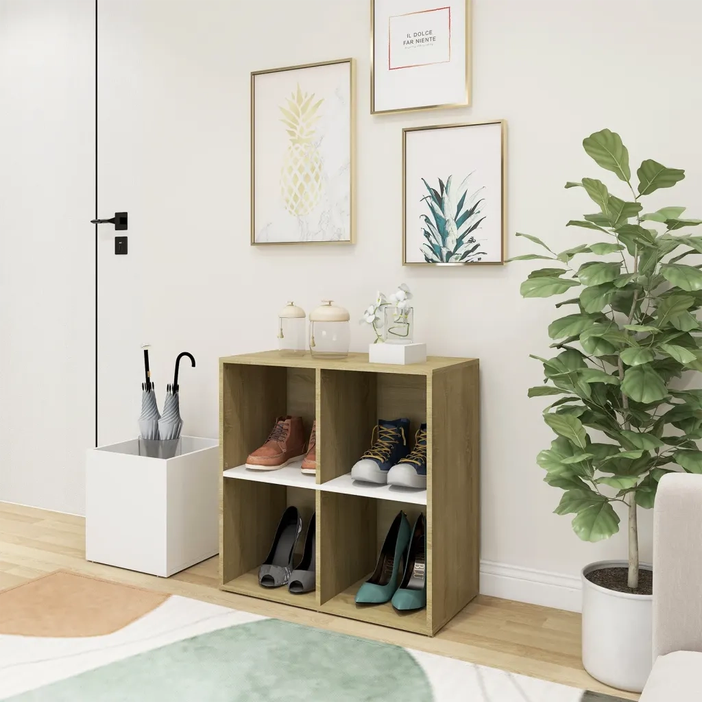 Scarpiera Ingresso Bianco Rovere Sonoma 105x35,5x70 Multistrato 808256