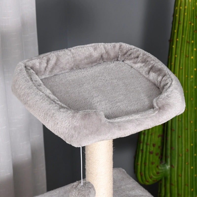 Tiragraffi per gatti da 120 cm con grotta, pallina, pali in sisal, piattaforma, scaletta, tiragraffi multilivello, albero per arrampicarsi per gatti,