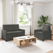 Set di divani 2 pcs Grigio Scuro Tessuto 3417042