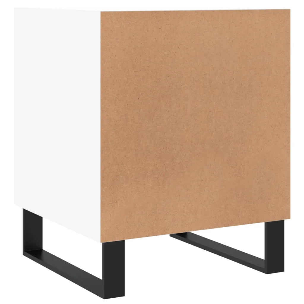 Set di 2 Comodini | Armadio da Notte | Mobiletto da notte Bianchi 40x40x50 cm in Legno Multistrato