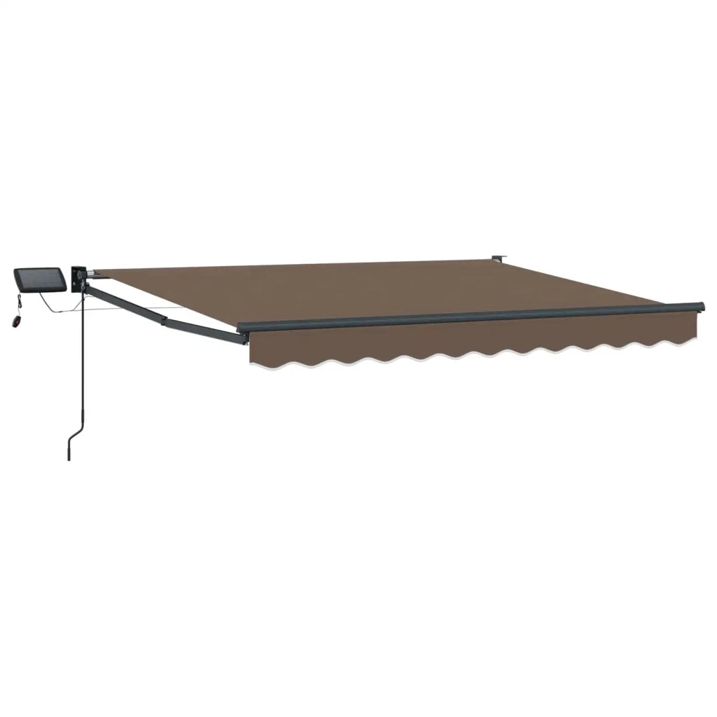Tenda retrattile manuale con LED Tortora 3426362