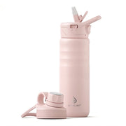 Vacca a vuoto isolata da 24oz (710ml) con doppia parete in acciaio inossidabile, flacone sportivo metallico con tappo a vite ermetico (rosa chiaro)