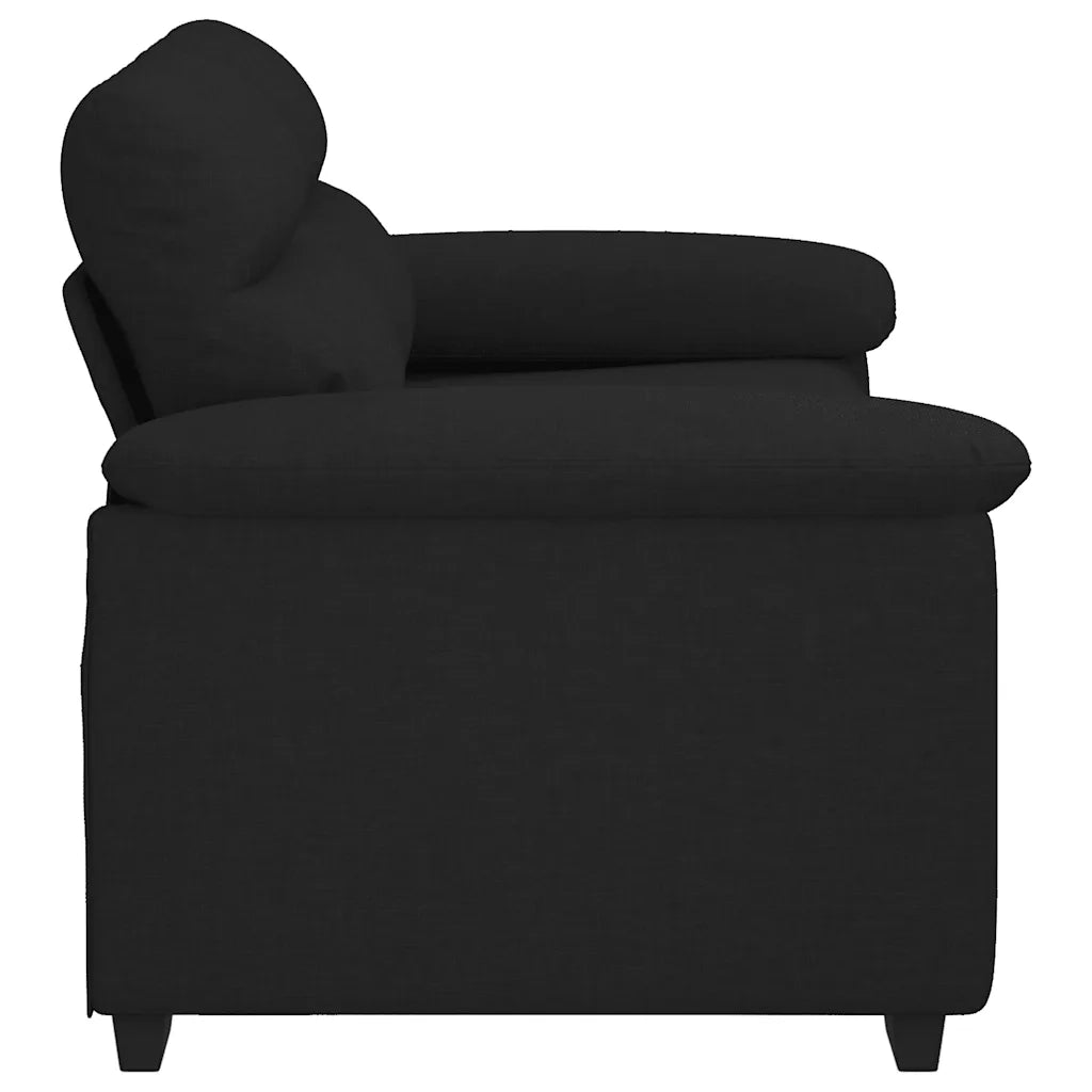Divano a 2 Posti-Sofa 2 Posti Nero 120 cm in Tessuto 881958