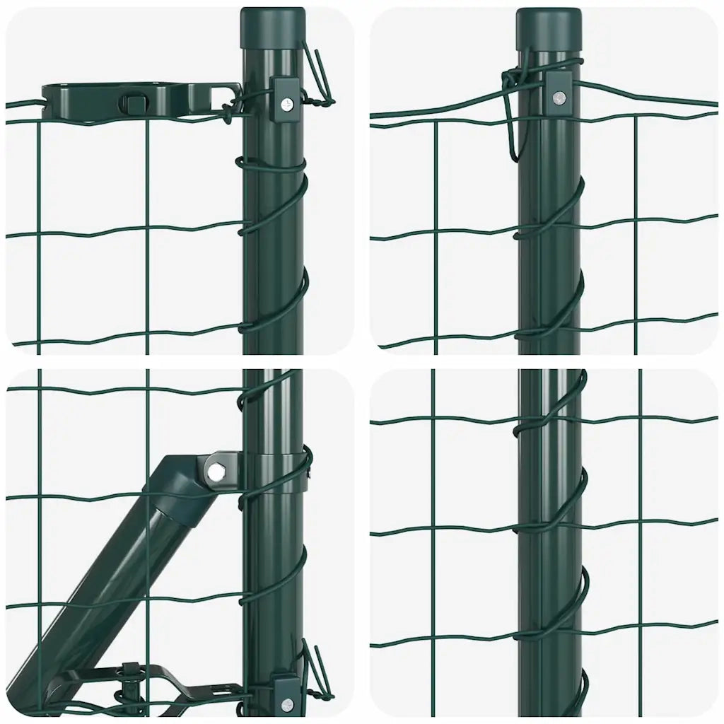 Recinzione da Giardino | Recinzione con Posto Verde 1 x 10 m Acciaio e PVC