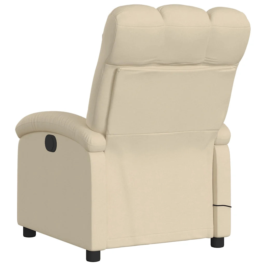 Poltrona Reclinabile Massaggiante Elettrica Crema in Tessuto 3204089