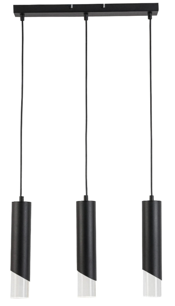 Lampada a sospensione industriale Hardin 3 luci nera E27 Reality
