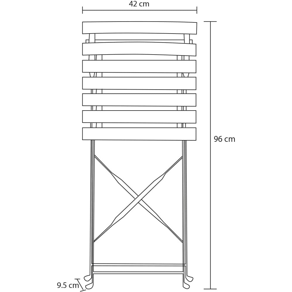 Set 3 Pezzi Giardino Tavolo con 2 Sedie Bistrot Pieghevole Modello Parigi Nero