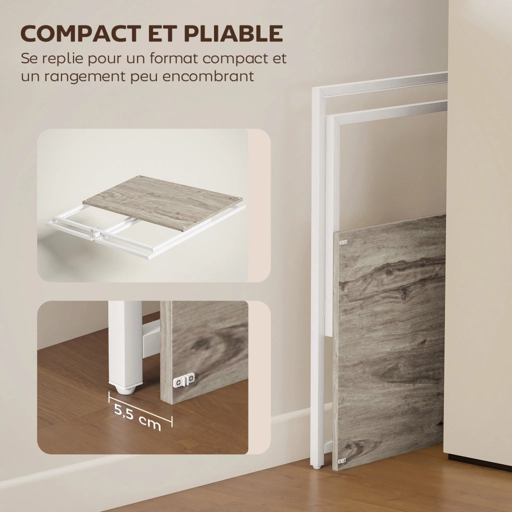 Scrivania computer pieghevole con supporto monitor ¨C Xylo ¨C Legno naturale 100x48x87,5cm