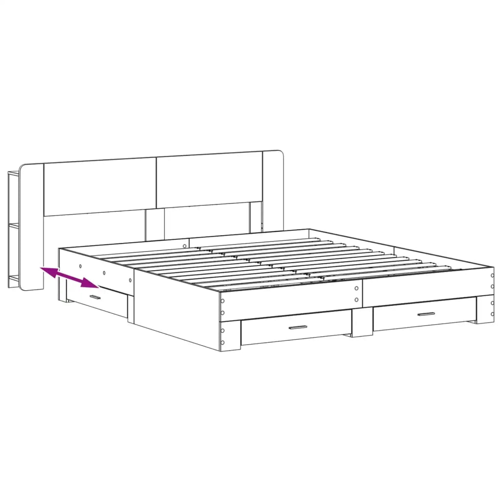 Telaio del letto con storage Grigio Cemento 200 x 200 cm 3433796