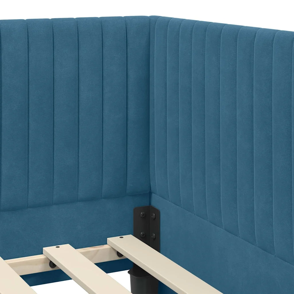 Struttura Letto Angolare con Materasso 2 pcs Blu Velluto 3393807