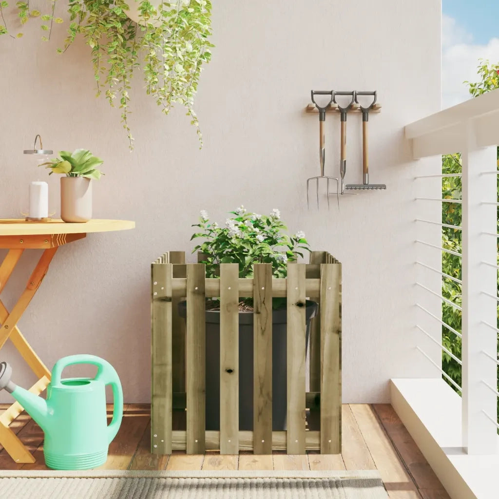 Fioriera Giardino a Recinzione 60x60x60 cm in Pino Impregnato 832461