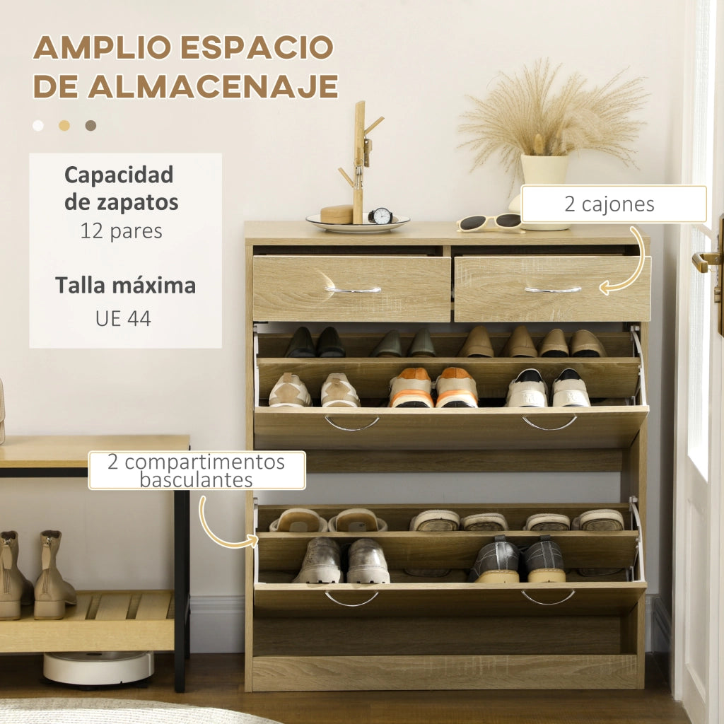 Armadio per Scarpe con 2 Cassetti ¨C Minimal ¨C Robe 80x30x91,5 cm