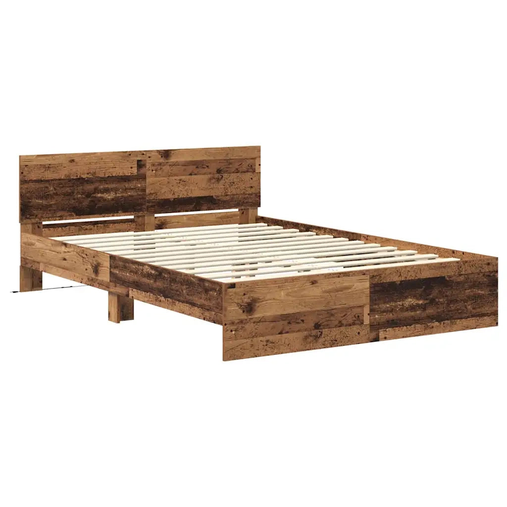 Struttura del letto con testiera-Giroletto con Testiera Legno vecchio 120 x 200 cm 304363