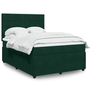 Giroletto a Molle con Materasso Verde Scuro 140x190 cm Velluto 3292337