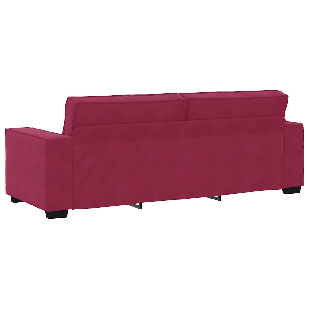 Set di Divani 2 pz con Cuscini Rosso Vino in Velluto 3324704