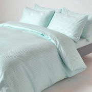 Dekbedovertrek con Strisce Satinee, 100% Cotone Egiziano, Blu, 260x220 cm -