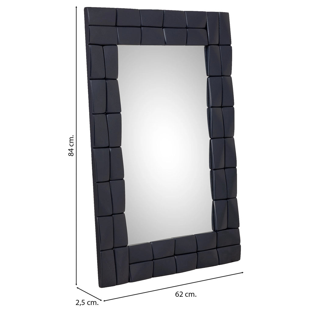 Specchio in legno nero 62x2.5x84h cm