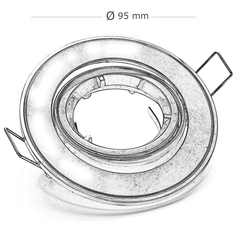 Porta faretto tondo orientabile dorato incasso 8cm supporto luci LED GU10 GU5.3