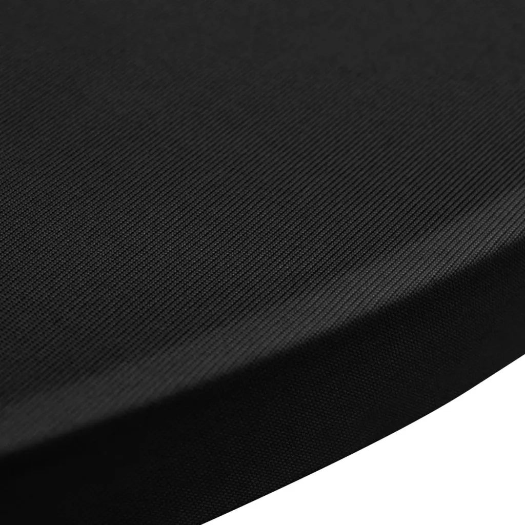 Copritavolo ?70 cm Nero Tessuto elasticizzato 2 pezzi 241205