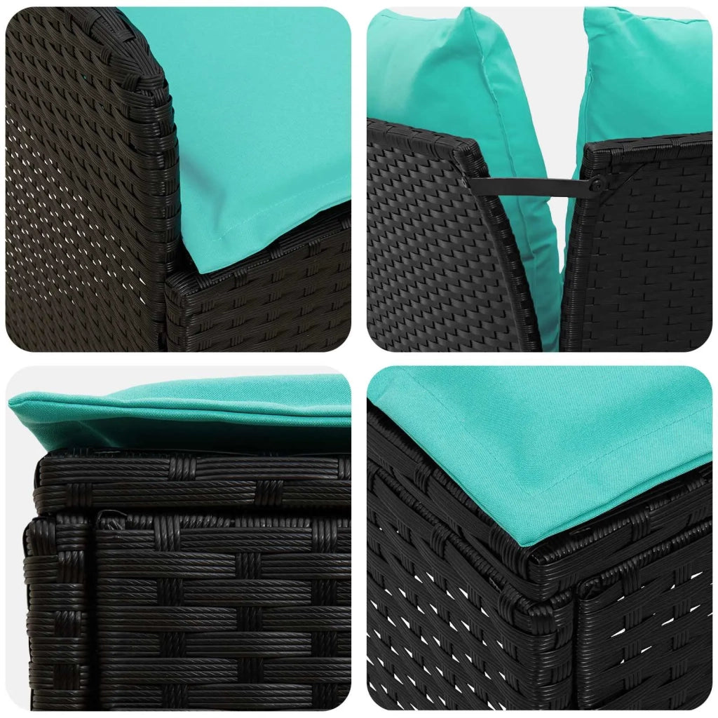 Sofa da giardino-Divano con braccioli da giardino con divano angolare 2 Pezzo 892035