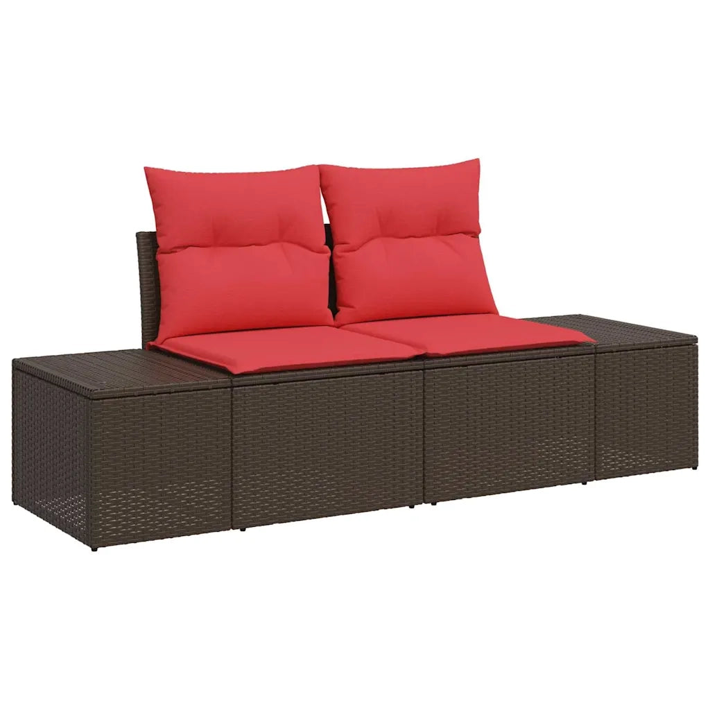 Set di divani con cuscino 3 pcs Marrone polyrattan 3346924