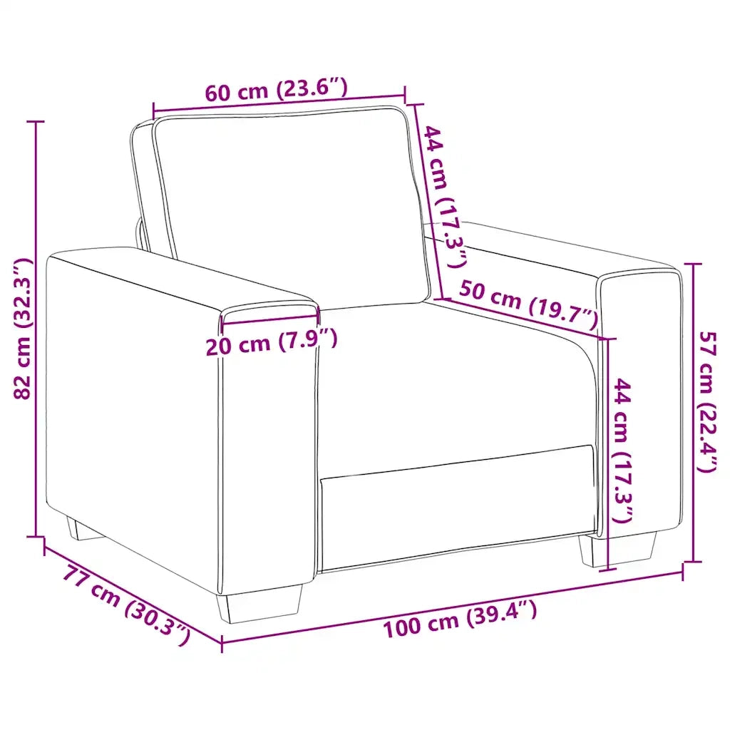 Divano Sedia Rosa 100x77x82 cm Velluto 4105250